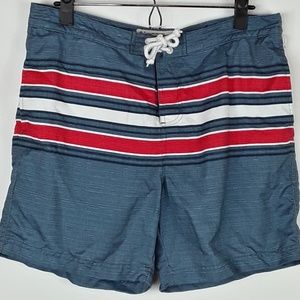 Penguin Mens Swim Trunks Shorts Horizontal Stripe